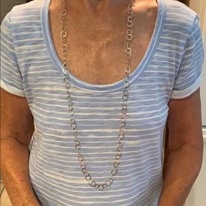 Sterling silver circle long necklace